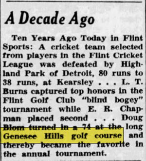 Genesee Hills Golf Course - Jul 4 1943 Article